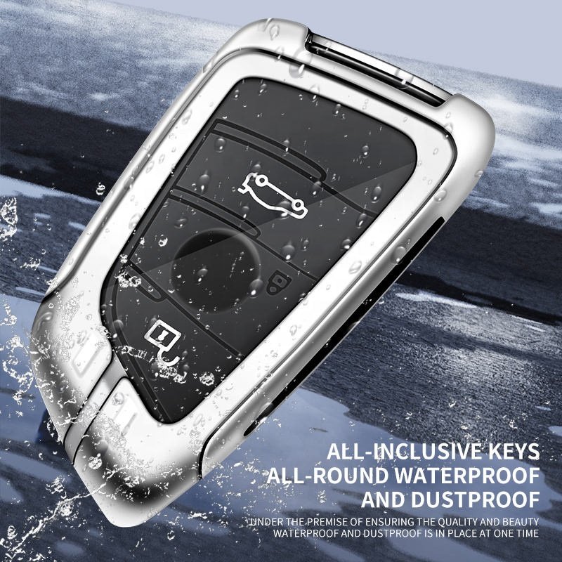 Car Custom Logo Metal Leather Car Key Case Cover For Bmw 2020-2022 G20 G30 X1 X3 X4 X5 45e G05 X6 F20 I4 G21 F40 F80 35i 3 5 7