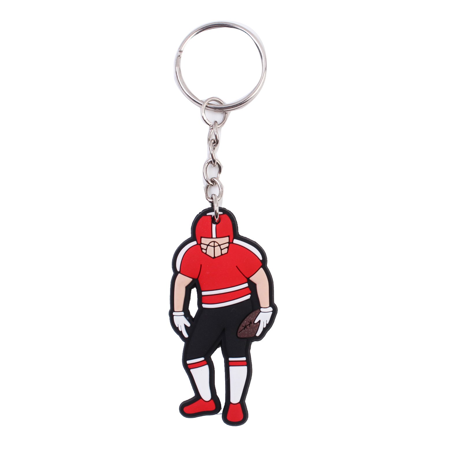 2024 New arrive PVC rubber ball game promotional gift key chains Wholesale cartoon Football key ring custom design Bag pendant