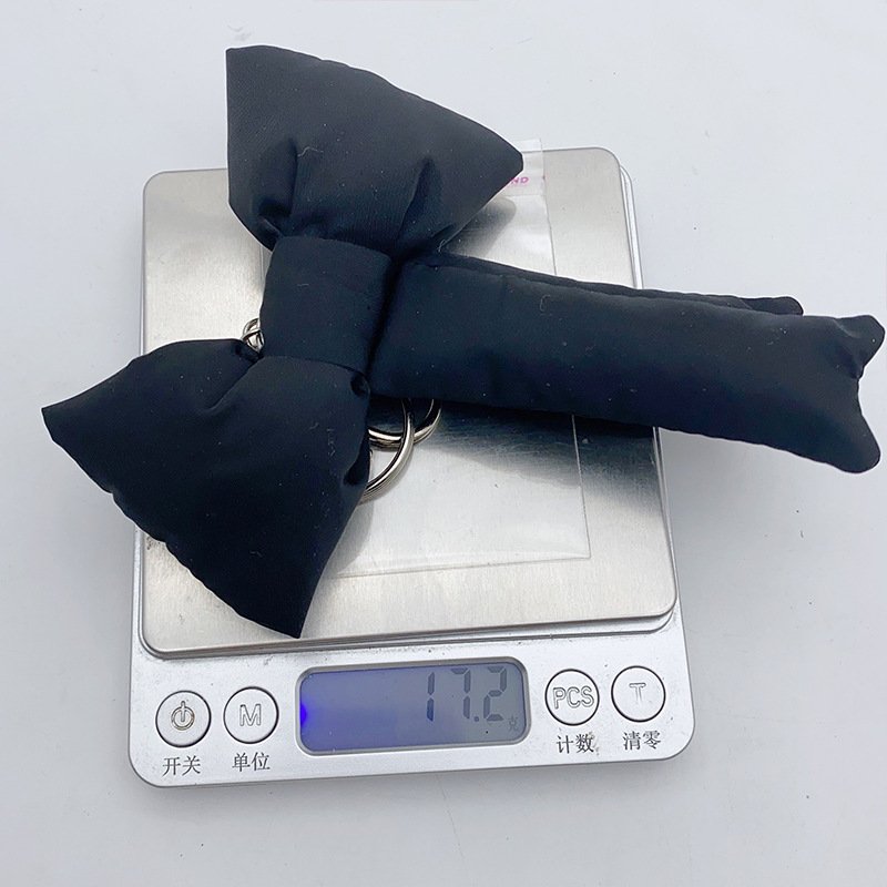 Fashion Cute INS Leather Bow Keychain soft Stuffed Bowknot Keychain Handmade Bow Plush Key chains toy Bag Pendant girly Key Ring