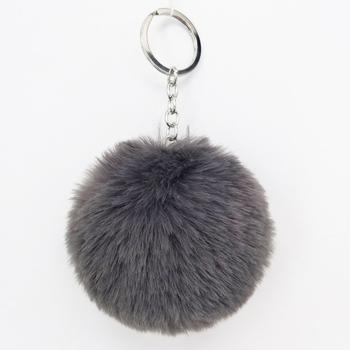 Cute Pompom Keychain Women Rabbit Fur Car Key Ring Holder Bag Charm Pendant Best Friend Accessories Gift