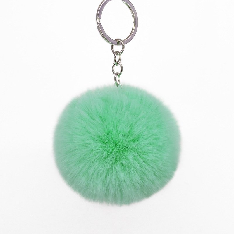 Cute Pompom Keychain Women Rabbit Fur Car Key Ring Holder Bag Charm Pendant Best Friend Accessories Gift
