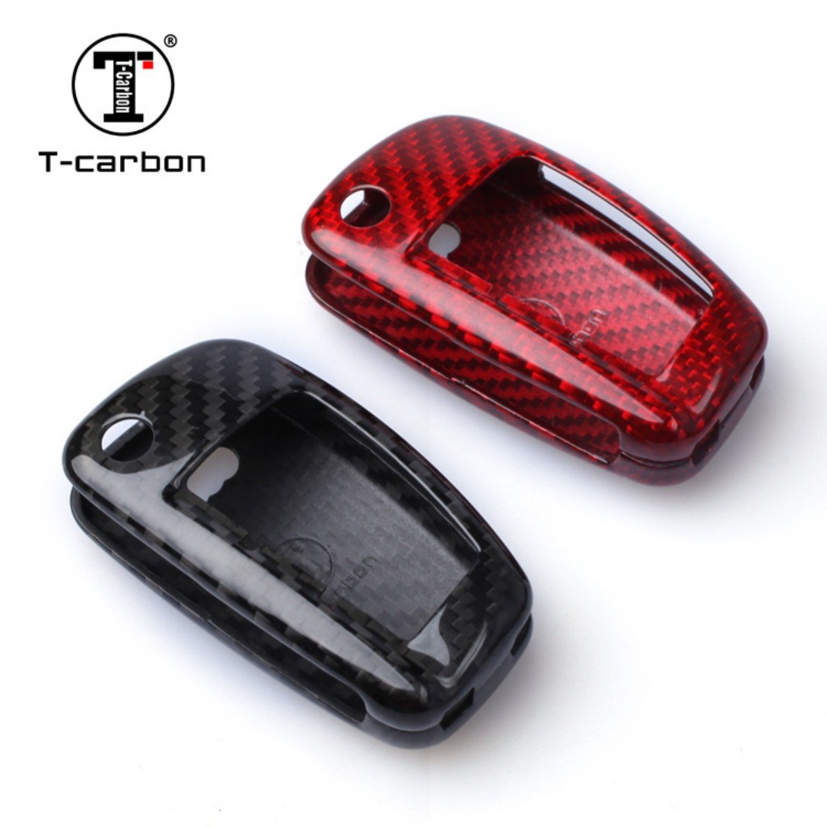 Carbon Fiber Car Key Case Shell Fob For Audi A3 Q3 TT Floding Key Auto Interior Accessories Key Cover