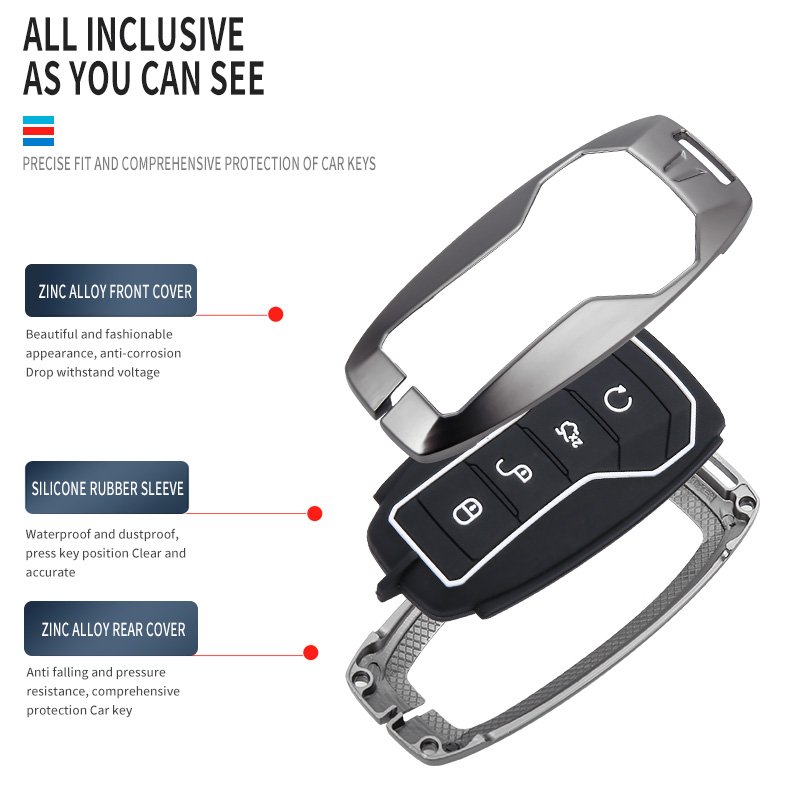 For BYD Qin plusdmi key case e2pro buckle plusev shell e3 dolphin bag 2021 male Zinc alloy car key case