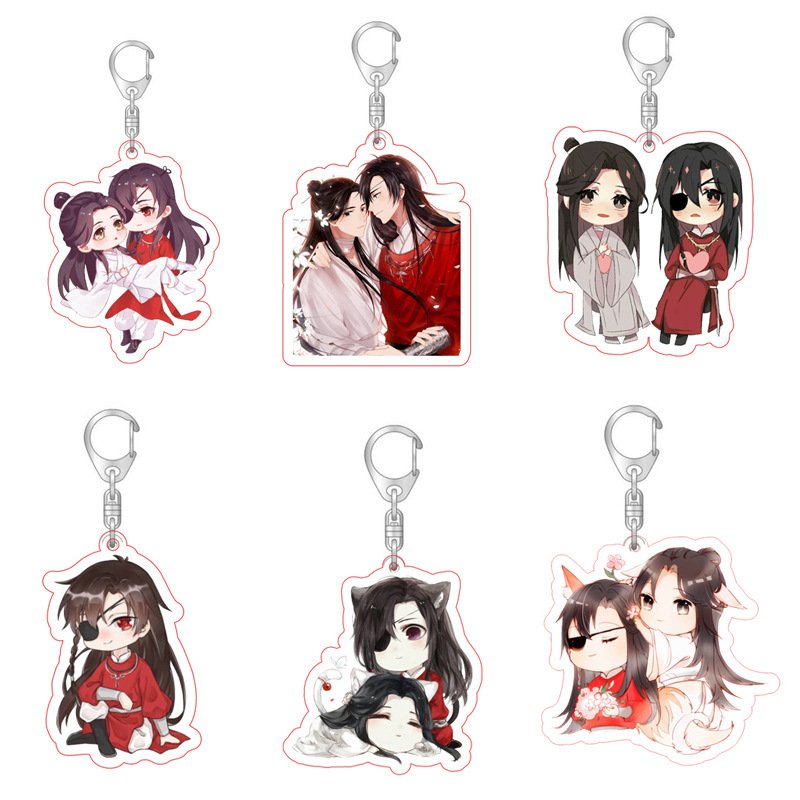 Anime Heaven Official's Blessing Keychain Tian Guan Ci Fu Acrylic Figure Car Key Chain Keyring Bag Pendant Trinket Accessories