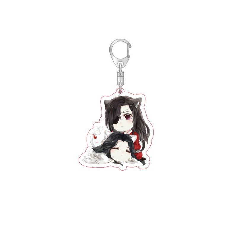 Anime Heaven Official's Blessing Keychain Tian Guan Ci Fu Acrylic Figure Car Key Chain Keyring Bag Pendant Trinket Accessories