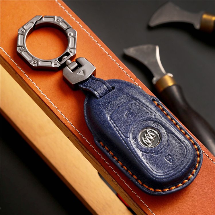 Handmade Genuine Leather Car Key Case Cover for Buick Enclave Encore GX Envision Lacrosse Regal Tourx Smart Key Protector Holder