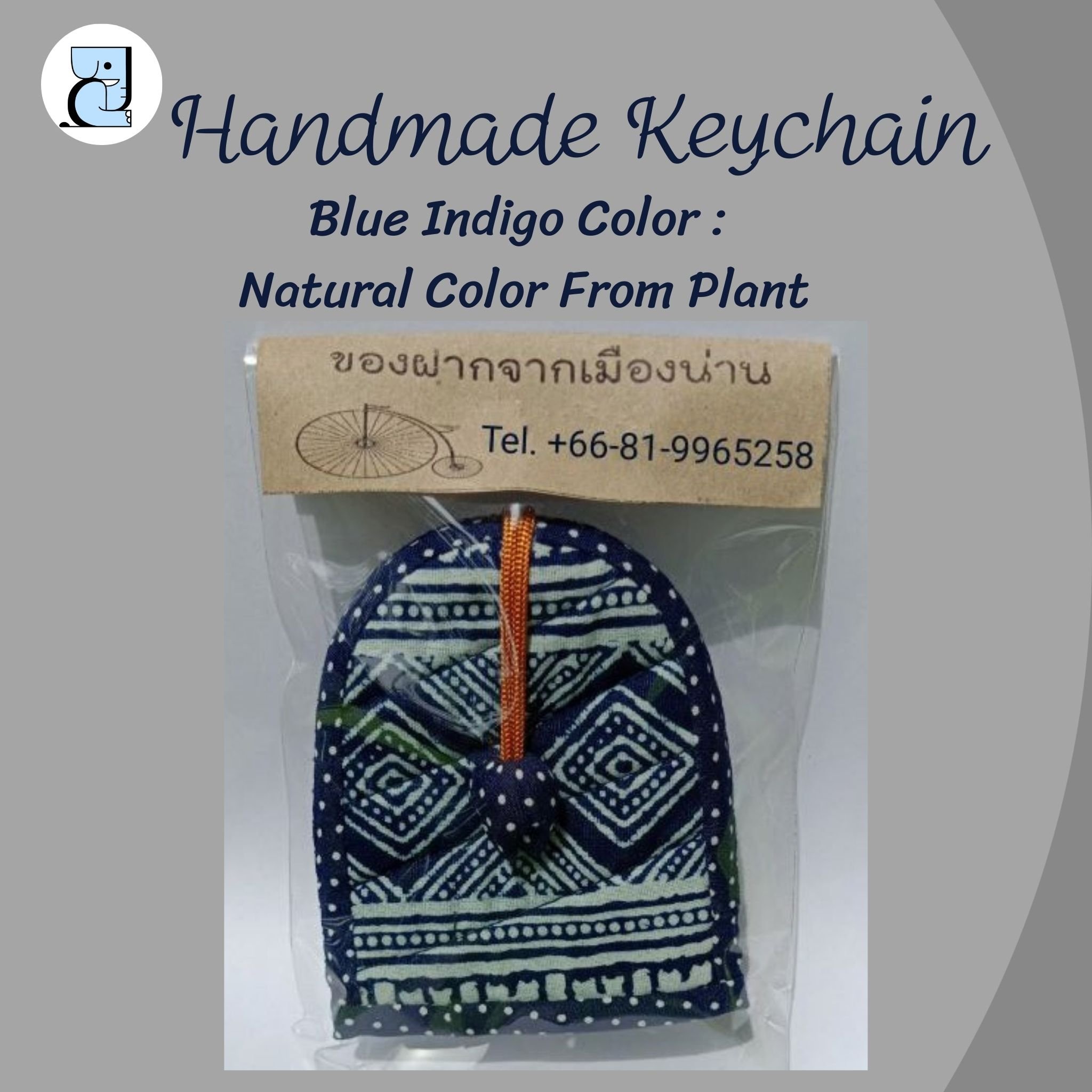 Wholesale Fashionable Indigo Tie-Dyed Cotton Fabric Keychains Men's Car Key Accessories Souvenirs and New Year Gift Idea