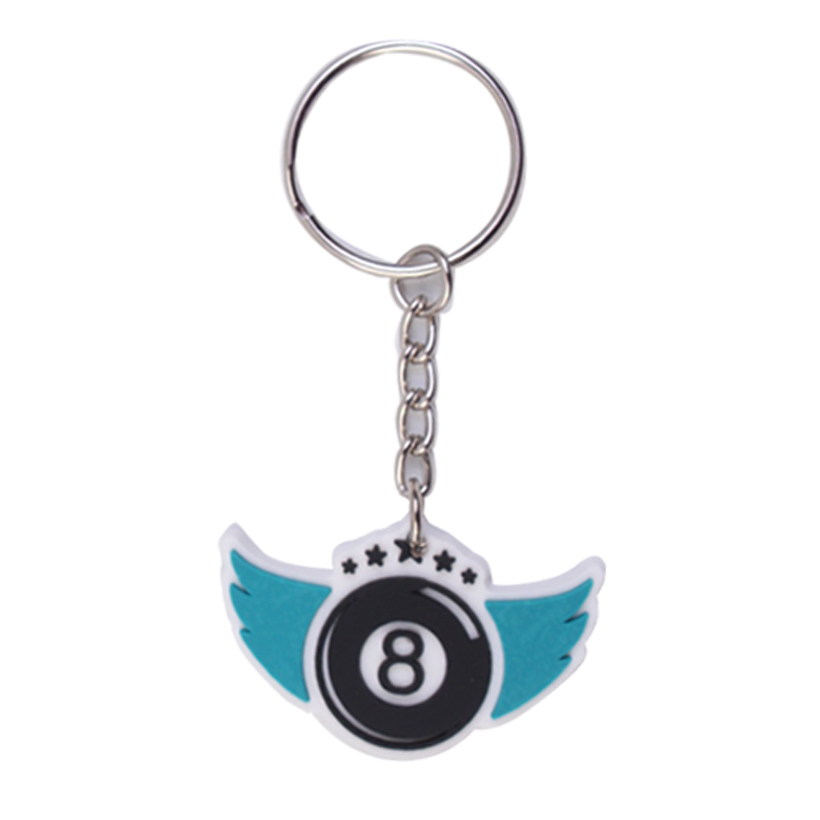 New Arrival Wholesale Snooker Sports PVC Rubber 2D Key Chains Promotion Sale Designer Key Chains Ring Custom Shape Logo Gifts