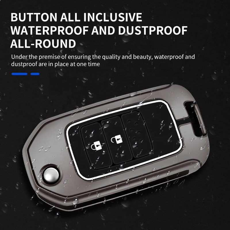 For Honda Odissey Luxury Metallic Grey Leather Shaping Mold Honda Case Fob Car Key Cover