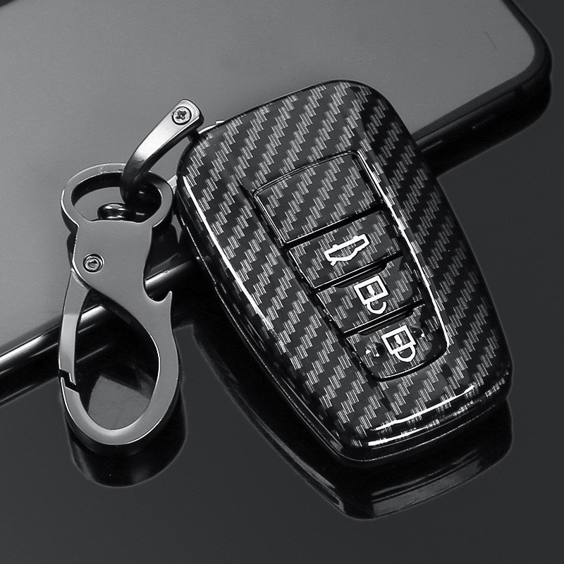 2 Buttons Remote Control Accessories Carbon Fiber Car Key Cover Case for 2017 Toyota C-HR