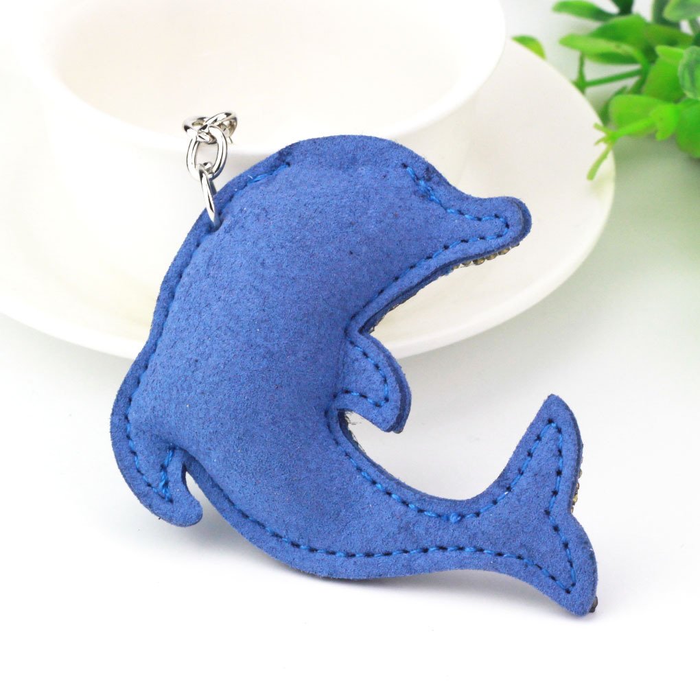 Car Bag Pendant Accessories Full Rhinestone Diamond Keychain Key Ring Holder Animal Wholesale Crystal Dolphin Key Chain
