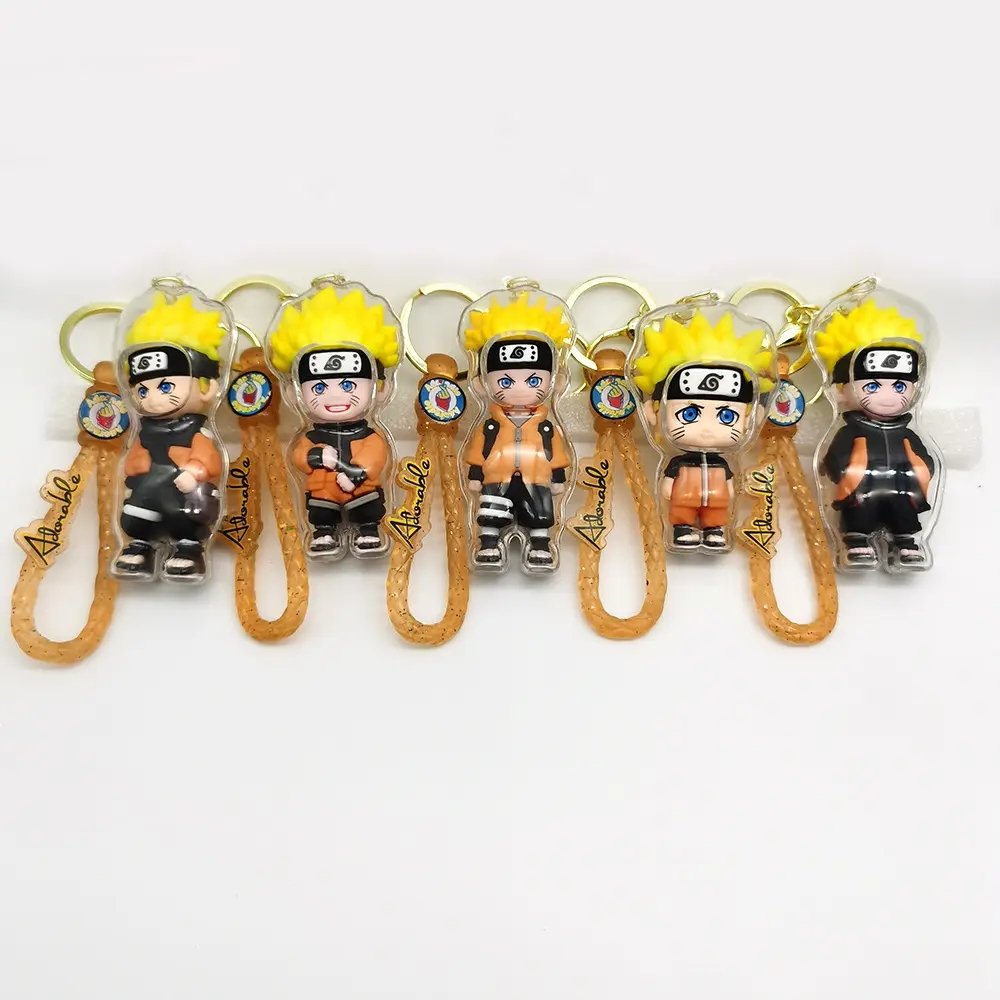 2024 new manufacturer 3D pvc plastic kids cute cartoon Charm Sasuke Uchiha Weasel keychain ring gift toy keyring keychain