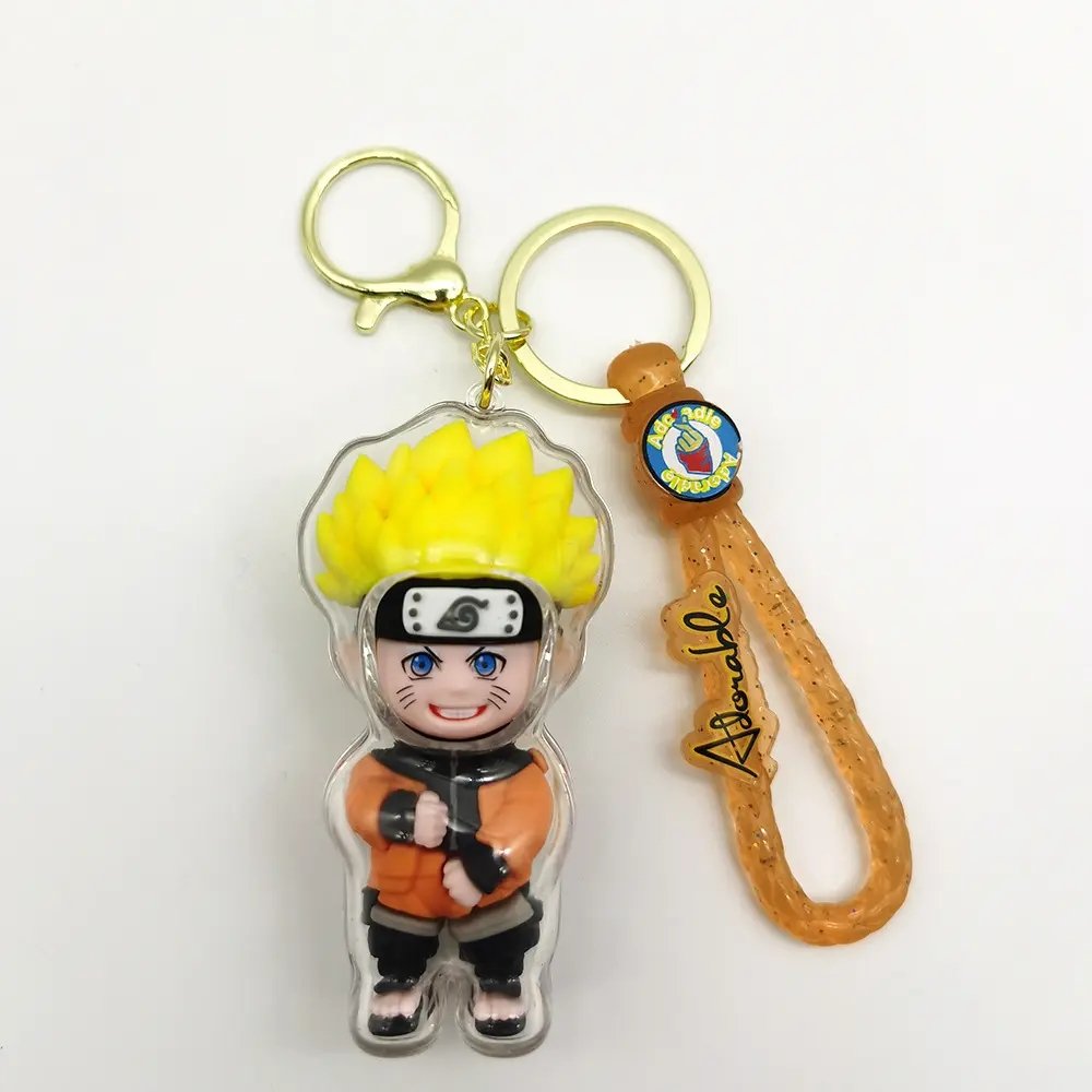 2024 new manufacturer 3D pvc plastic kids cute cartoon Charm Sasuke Uchiha Weasel keychain ring gift toy keyring keychain