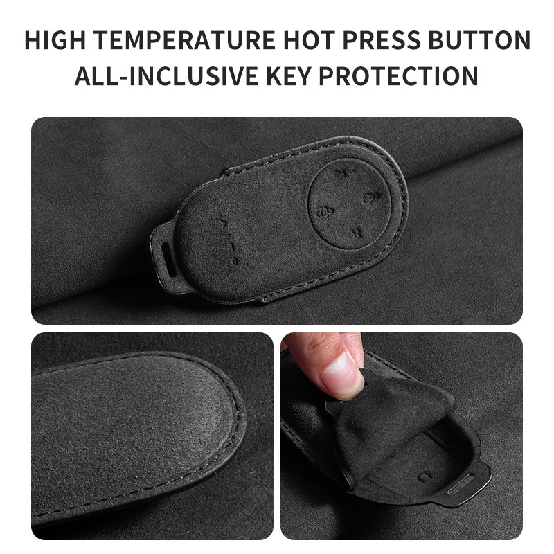 Soft Suede Car Key Cover Box with High-Temperature Hot Press Button Fashionable Accessory for World Cars