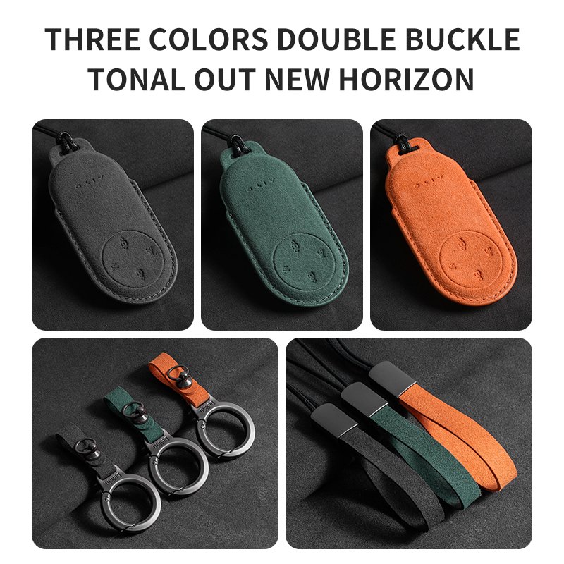 Soft Suede Car Key Cover Box with High-Temperature Hot Press Button Fashionable Accessory for World Cars