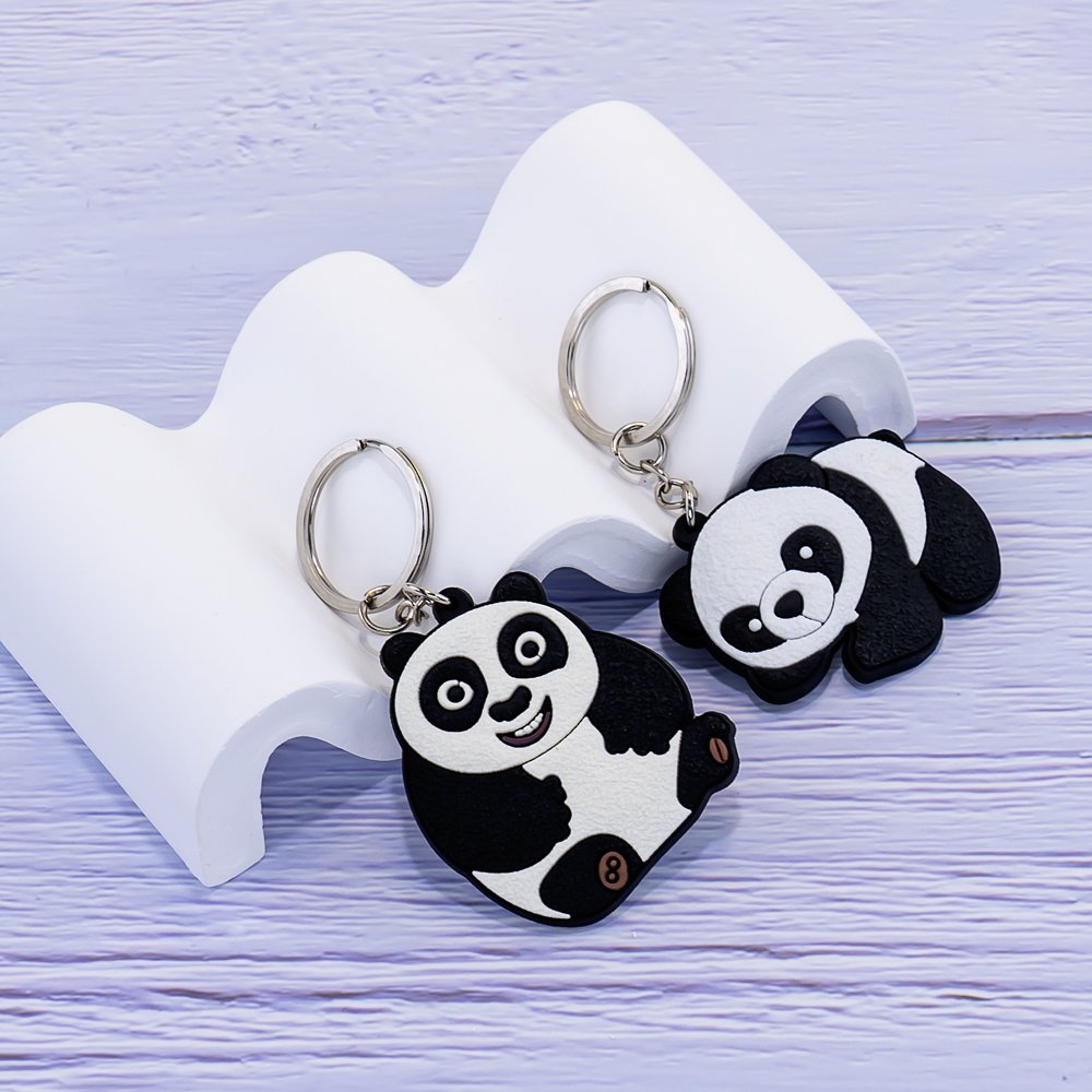 Wholesale pvc Cartoon Key Chain shape Key Ring key Holder Fashion Gift cute animal panda Husky Key Ornament Bag Pendant