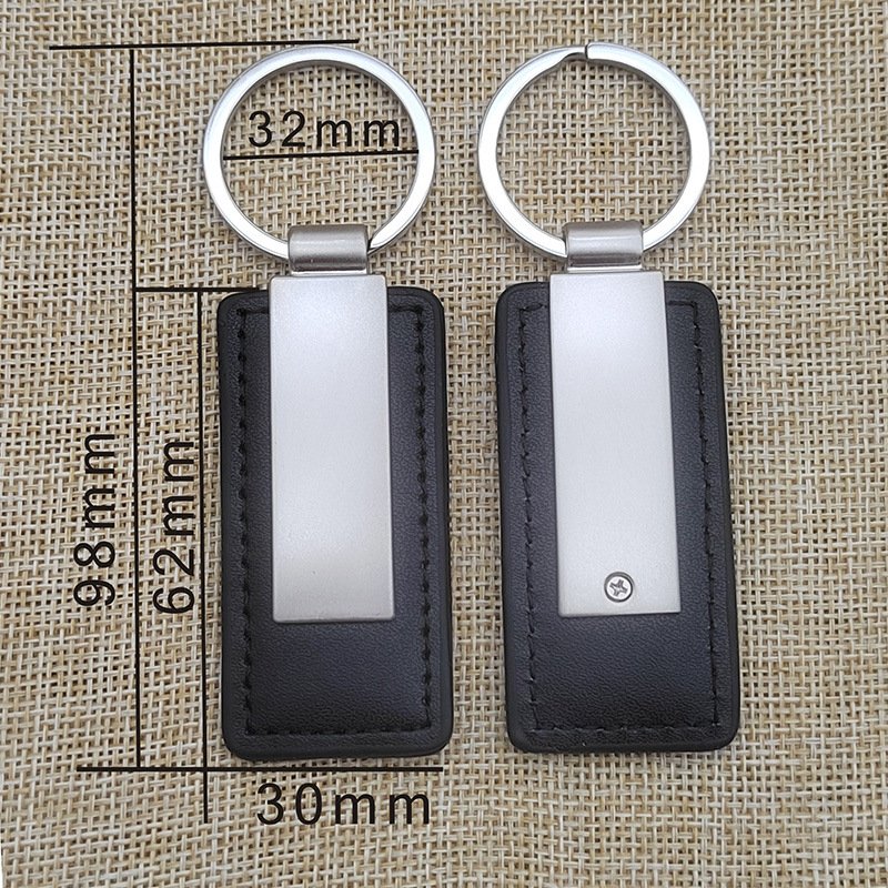 custom logo pu leather keychain blanks leather car key fob holder