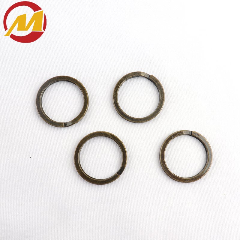 Wholesale Factory Key Ring High Quality Key Chain Ring Metal Flat Split Ring Suitable for Car Key Accessories DIY Leather Crafts