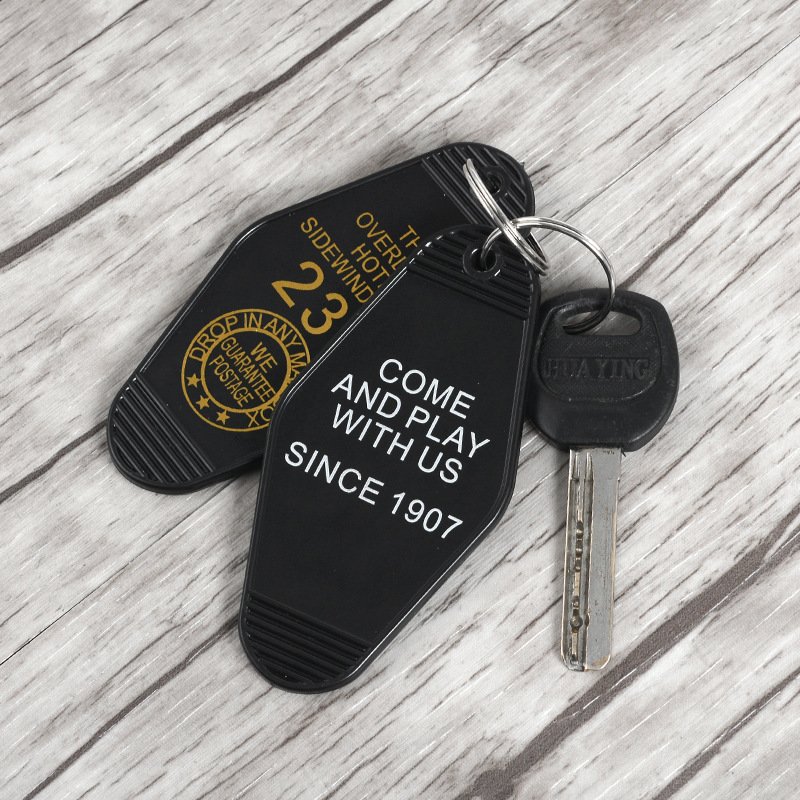 Blank Motel UV Printing Plastic Hot Stamp Key Chains Frosted Acrylic Motel Keychain Custom Design keyring Hotel Keychains