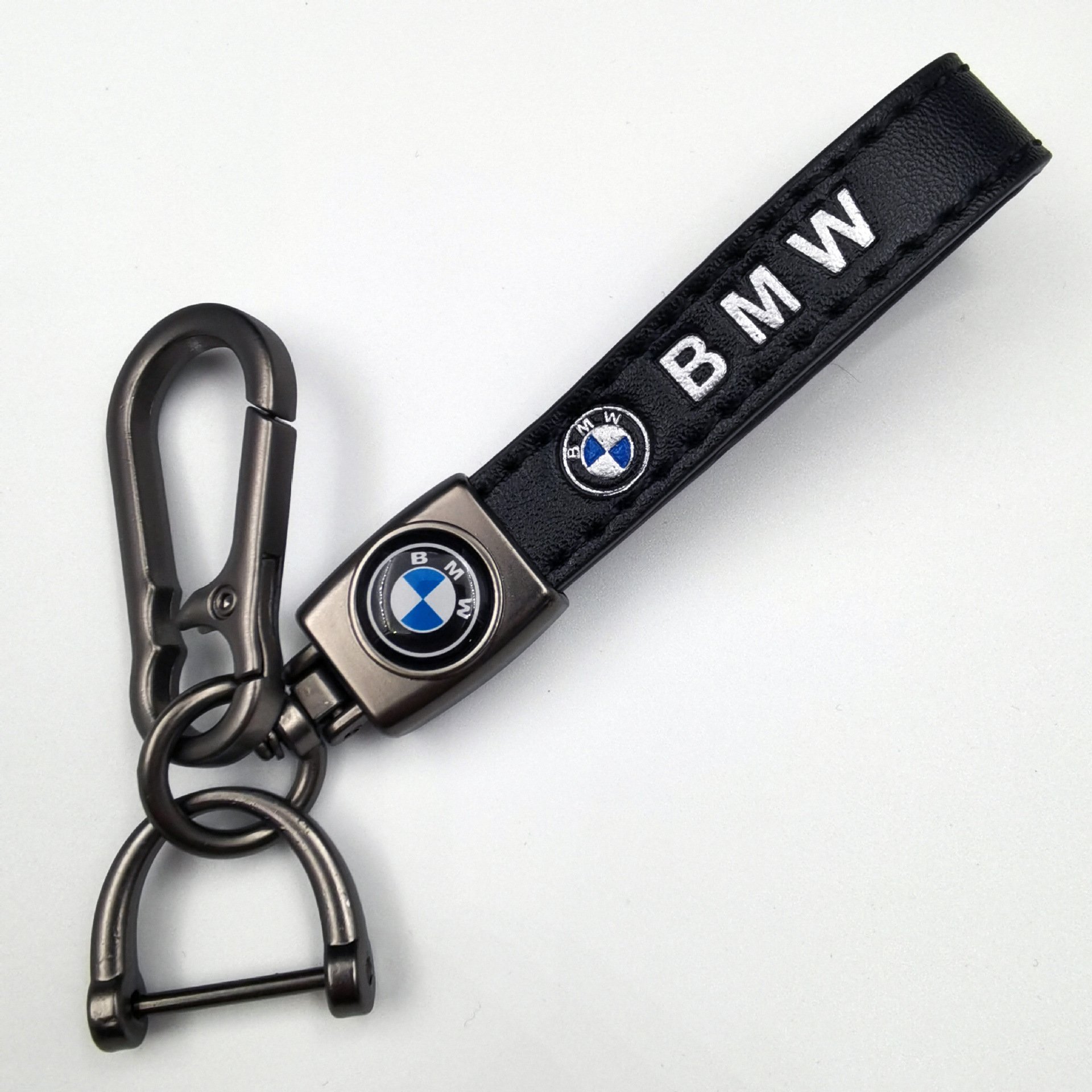 car accessories wholesale Luxury Car Brand Keychain Leather Key Lanyard Key Ring Car Logo Keychain for tesla mercedes benz bmw