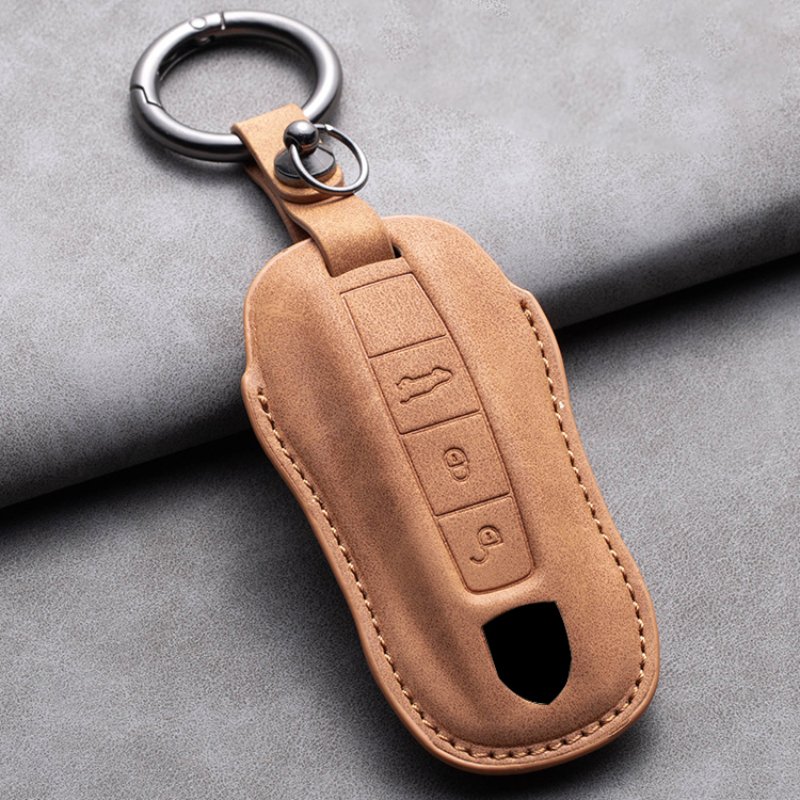Leather Car Key Cover Case Shell For Porsche Panamera Carman Macann Cayenne 911 970 981 991 996 Keychain Key Accessories