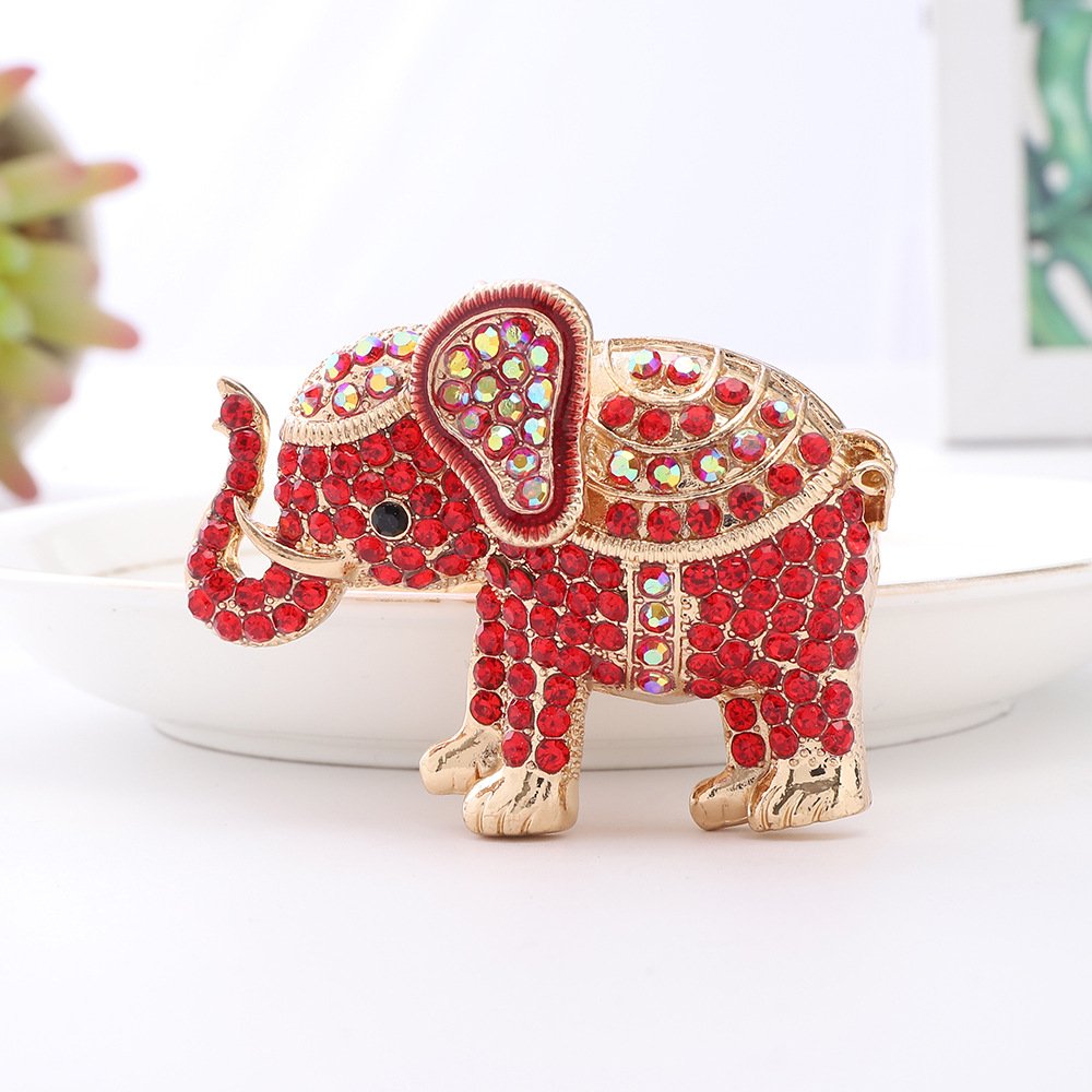 Cute Crystal Elephant Key Chain Bling Charm Rhinestone Animals Lucky Keychain Bag Car Pendant Exquisite Gift Phone Accessories