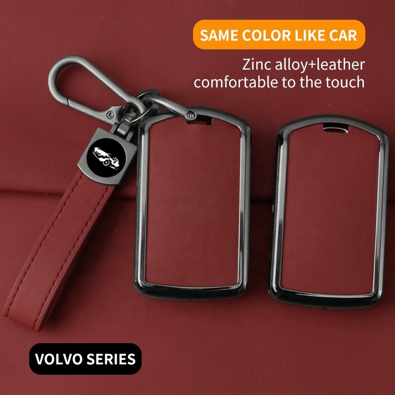 For Custom Fob Compatible With Volvo XC90, XC60 Leather Car Key Cover