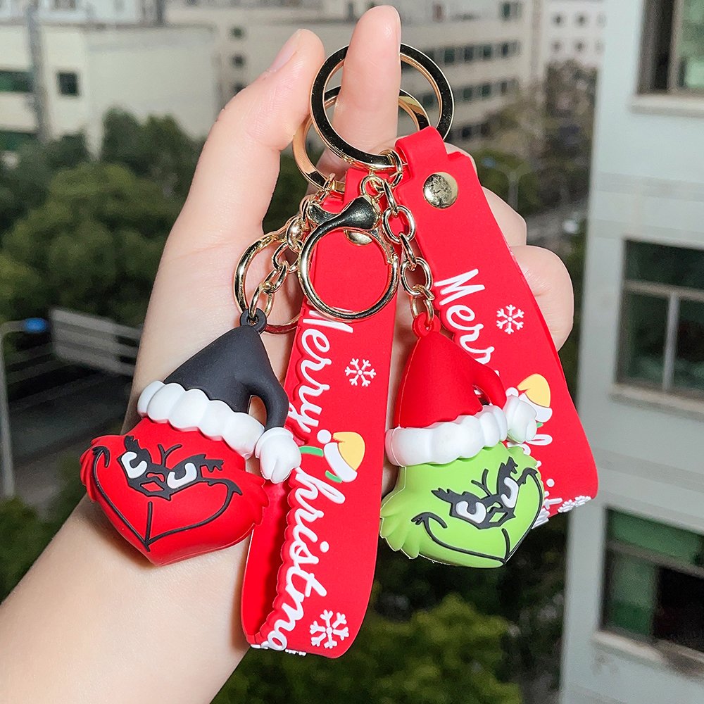 LC272 Key Ring Creative Christmas Grinch Character Doll Car Key Chain Pendant Bag Key Chain Accessories Small Gifts Wholesale