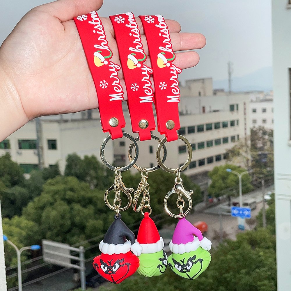 LC272 Key Ring Creative Christmas Grinch Character Doll Car Key Chain Pendant Bag Key Chain Accessories Small Gifts Wholesale