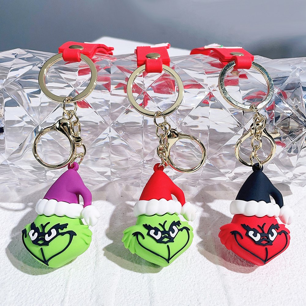 LC272 Key Ring Creative Christmas Grinch Character Doll Car Key Chain Pendant Bag Key Chain Accessories Small Gifts Wholesale