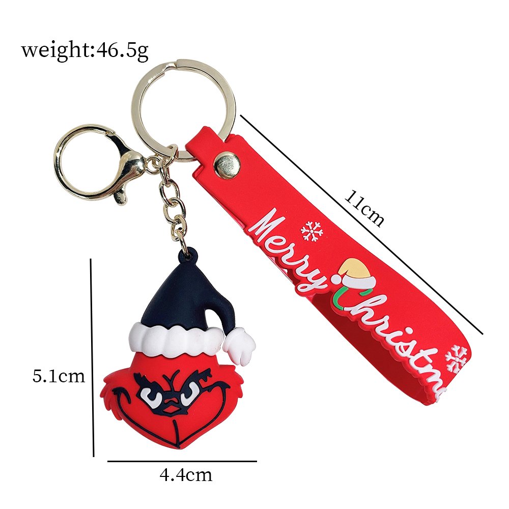LC272 Key Ring Creative Christmas Grinch Character Doll Car Key Chain Pendant Bag Key Chain Accessories Small Gifts Wholesale