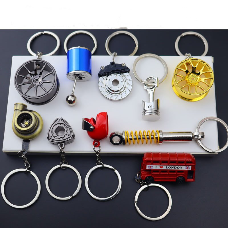 Motorcycle Mini f1 Racing Color Wheel hub Pendant Car keys Holder Keyring keychain Car Brand Personality Pendant Car Key chain