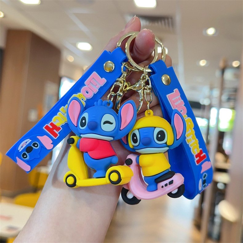 Creative Cartoon Stitch Keychain Pvc Soft Rubber Doll Key Chain Student School Bag Pendant Activity Gift