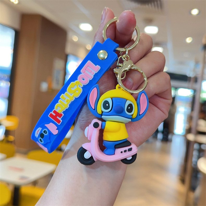 Creative Cartoon Stitch Keychain Pvc Soft Rubber Doll Key Chain Student School Bag Pendant Activity Gift