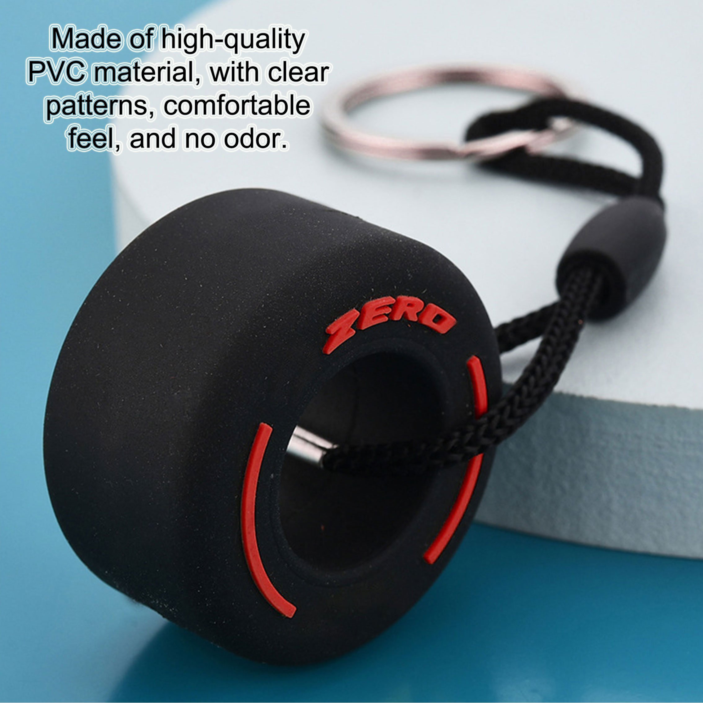 PVC soft rubber personalized creative tire keychain, colorful car key decoration small pendant.