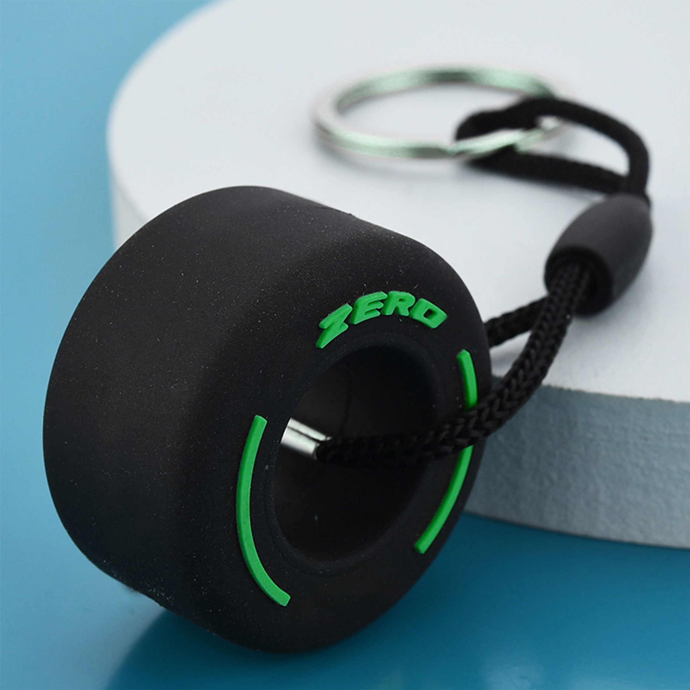 PVC soft rubber personalized creative tire keychain, colorful car key decoration small pendant.