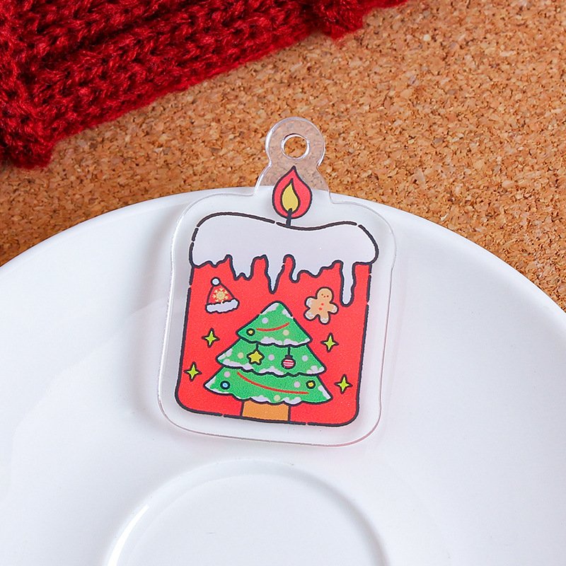 Make your own design Christmas printed custom acrylic keychain holographic charms anime transparent key chain souvenirs gift