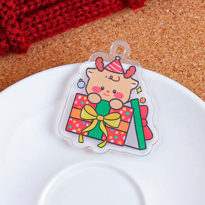 Make your own design Christmas printed custom acrylic keychain holographic charms anime transparent key chain souvenirs gift