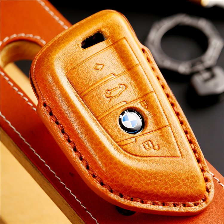 Handmade Genuine Leather Car Key Case Cover for BMW E46 M5 M6 F20 3 GT3 GT5 1 3 5 Series Car key Shell