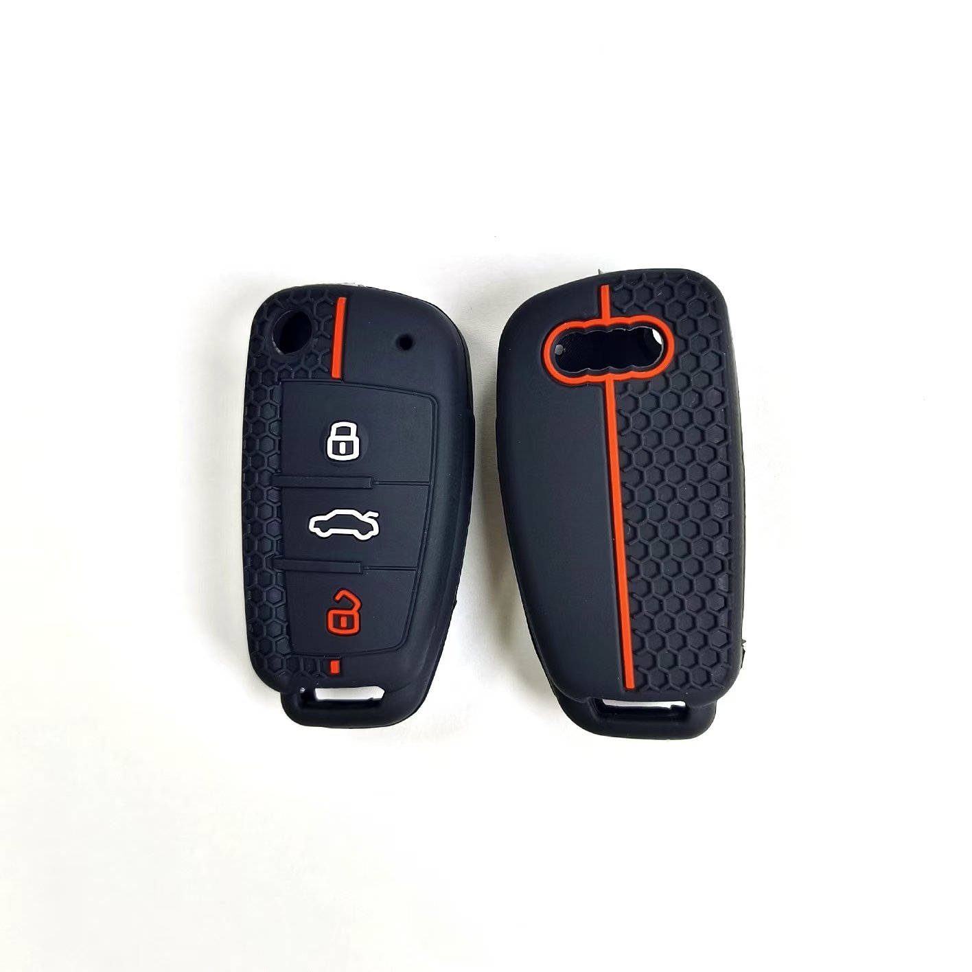 Best sellers Silicone Car Remote 3 Button Key Case Cover Genuine Grid case For Audi Q3/Q7/TT/A6/S3/A3/A1