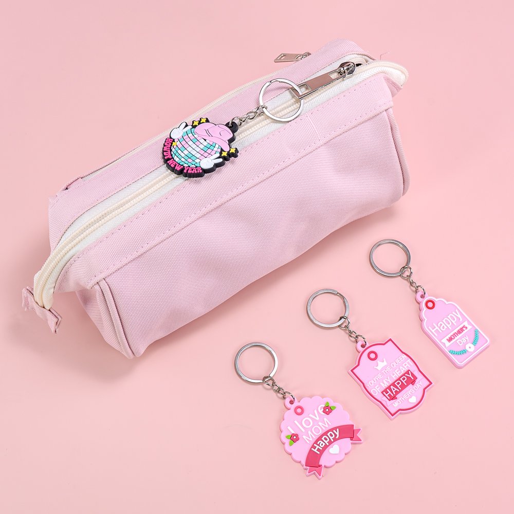 wholesale custom pink 2 keychain cartoon figure keyrings movie key chains cute key holder