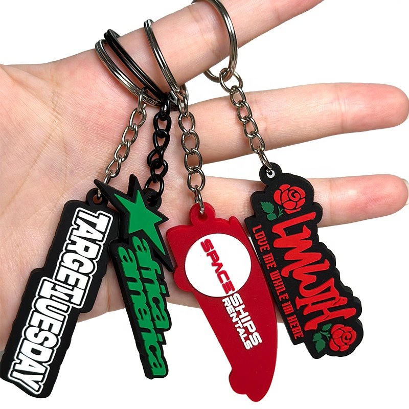 Brand Logo Keychain Car Key Rings Silicon 3D Llaveros Rubber Cute Silicone Custom Animal Pvc Keychains