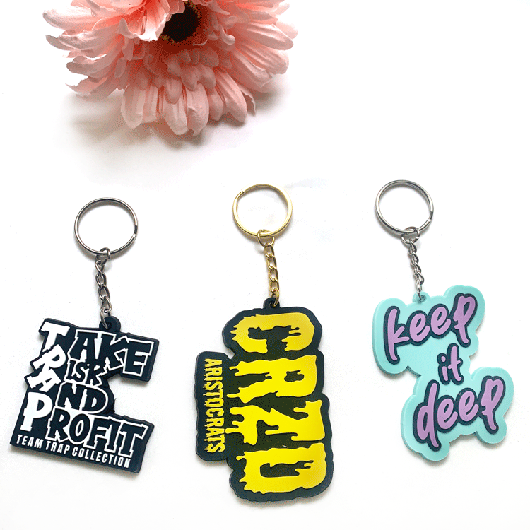 Brand Logo Keychain Car Key Rings Silicon 3D Llaveros Rubber Cute Silicone Custom Animal Pvc Keychains