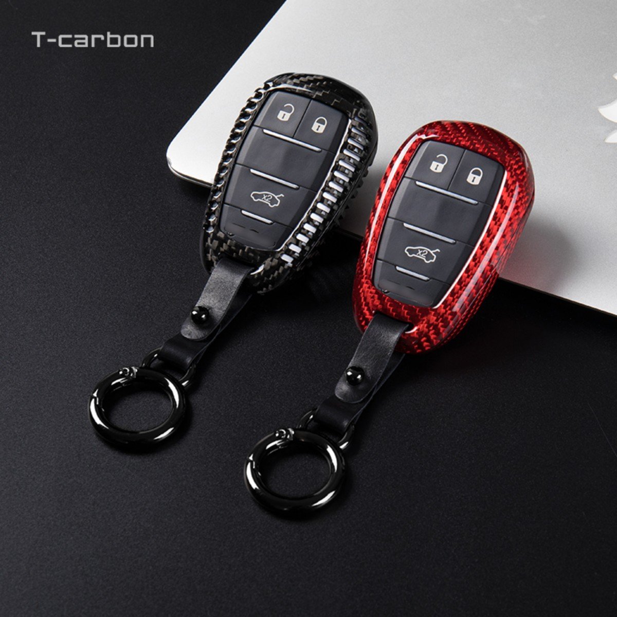 Fashion Car Key Cover For Alfa Romeo Carbon Fiber Car Key Case Car Interior Accessories Key Cover Protect Bag T-carbon