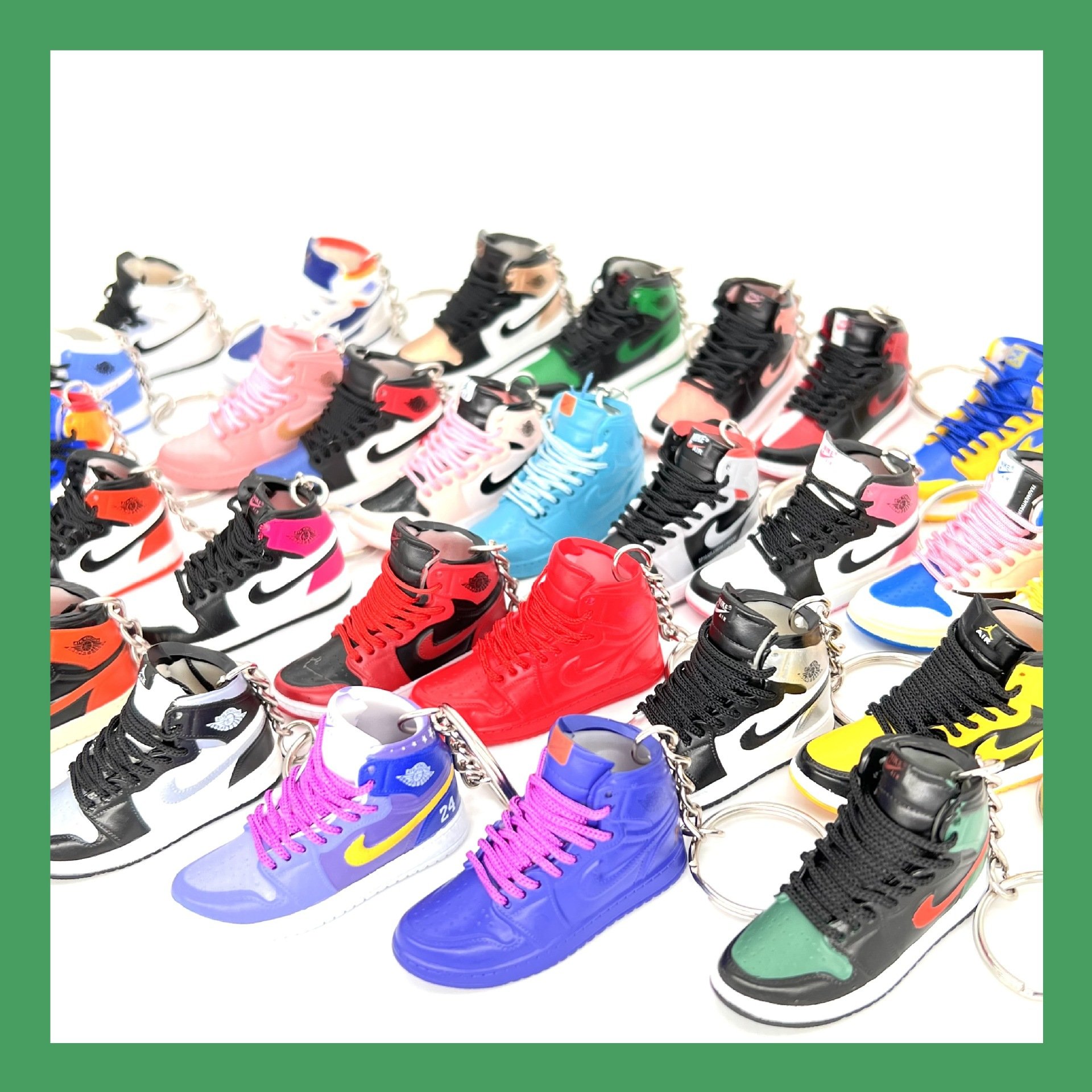 3D shoe mold keychain plastic basketball shoe pendant woven rope car keychain accessory