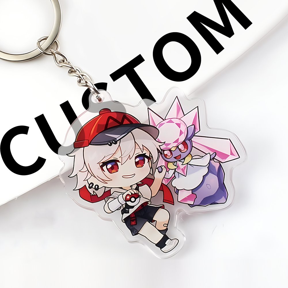 Personalized custom printed acrylic charms clear glitter epoxy hologram acrylic keychain bulk wholesale cute key chain acrylic