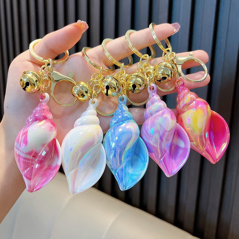 Acrylic Shell Conch Scallop keyring Romantic Seashell Keychain Cute Bag charm Pendant tourist souvenir key chains beach keychain