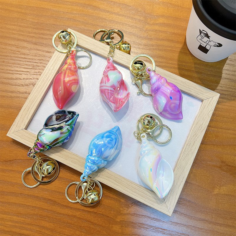 Acrylic Shell Conch Scallop keyring Romantic Seashell Keychain Cute Bag charm Pendant tourist souvenir key chains beach keychain