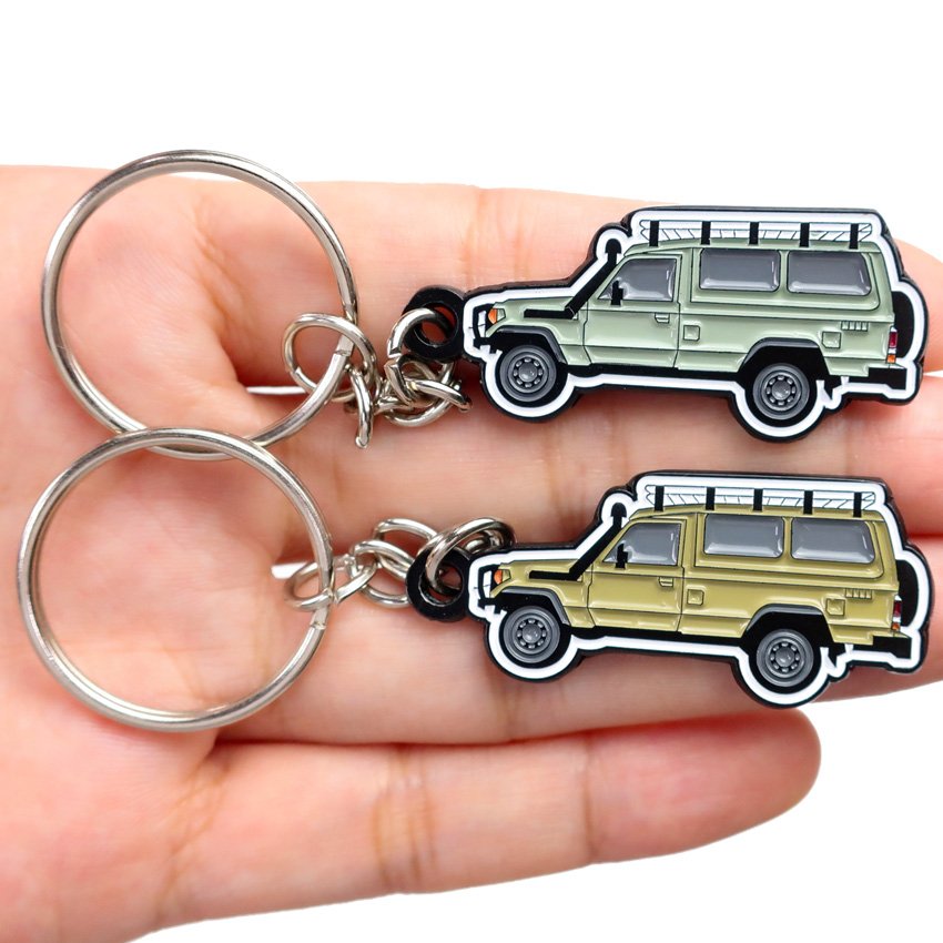 Custom cute metal jeep key chain cartoon jeep car logo enamel keychain charms key ring chain for women
