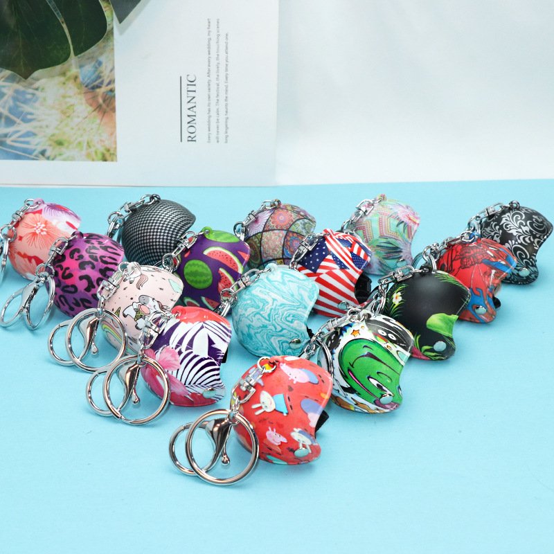 Popular Mini Sport Motorcycle Helmet Pendant Keychain USA Gifts Safety Bicycle Helmet Key Chain